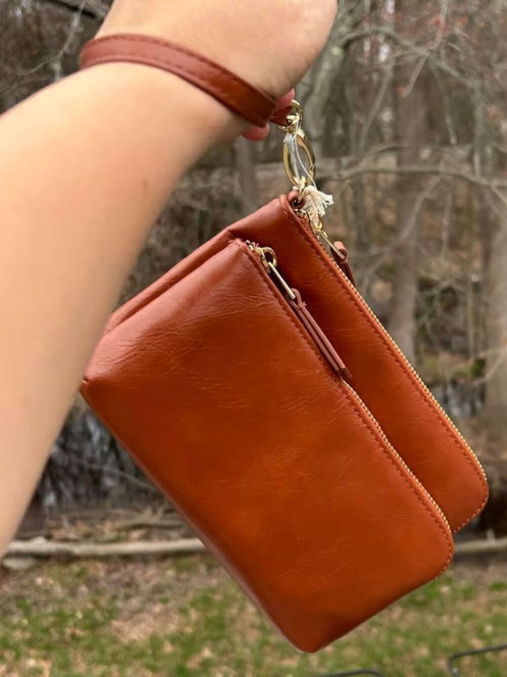 Women's Double Zipper Wrist Wallet